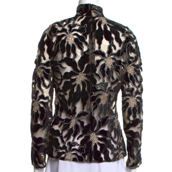 NWT BEAUFILLE Floral Print Mock Neck Blouse w/ Tags - Picture 3 of 8